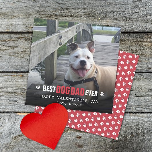 犬の写真フラットからのバレンタインデー シーズンカード