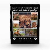 犬の写真ブロックコラージュが最も辛い別れの記念碑 フォトブロック (正面)