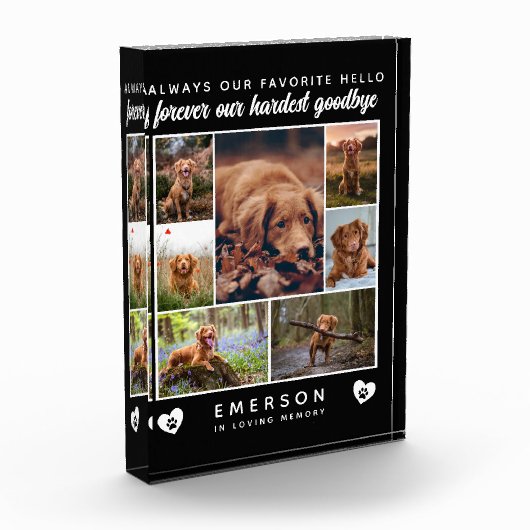 犬の写真ブロックコラージュが最も辛い別れの記念碑 フォトブロック (左)