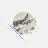 犬の写真入りボストンテリア 結婚式用 ナプキン スタンダードランチョンナプキン (角)