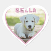 犬の写真名ピンクのハートペット ハートシール (正面)