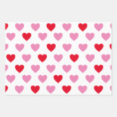 犬の写真名ピンク赤いハートペット ラッピングペーパーシート (正面2)