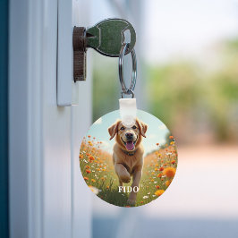 犬の写真名文字 キーホルダー