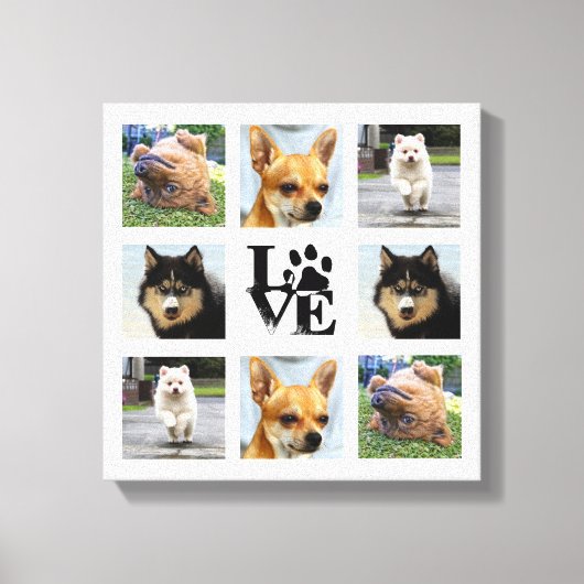 犬の写真大学 8枚のInstagram画像 キャンバスプリント (正面)