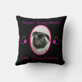 犬の写真最高の犬お母さん常にハートポープリント クッション (裏面)