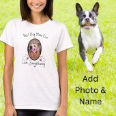 犬の写真最高の犬の母は常にハートポープリントT-Shir Tシャツ