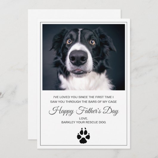 犬の写真父の日のカード – 救助犬 シーズンカード (正面/裏面)