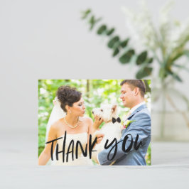 犬の写真結婚ありがとうはがき ポストカード