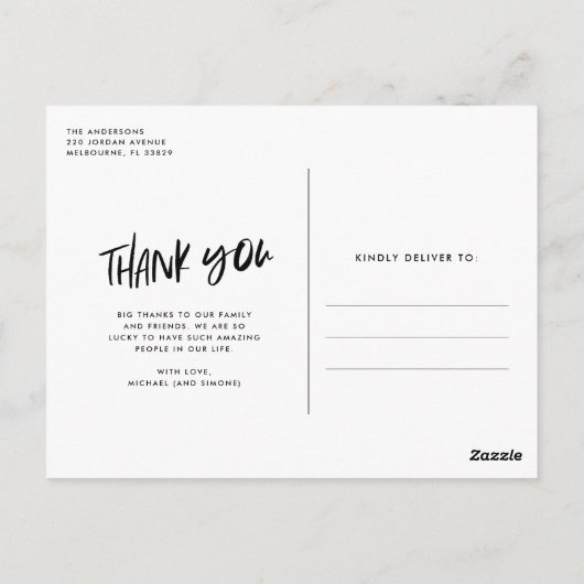 犬の写真結婚ありがとうはがき ポストカード (裏面)