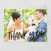 犬の写真結婚ありがとうはがき ポストカード (正面)