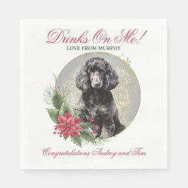 犬の写真結婚付き標準的なプードルのナプキン スタンダードランチョンナプキン