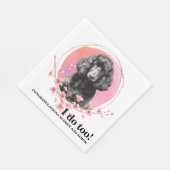 犬の写真結婚付き標準的なプードルのナプキン スタンダードランチョンナプキン (角)