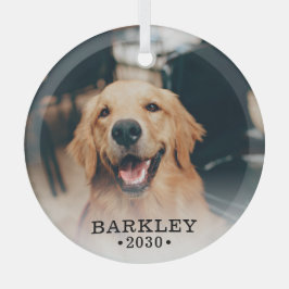 犬の写真 ガラスオーナメント