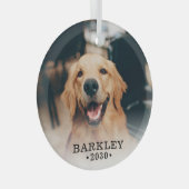 犬の写真 ガラスオーナメント (正面右)