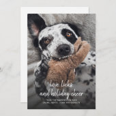 犬の写真 クリスマス ラブ 顔をなめて ホリデーチェア (正面/裏面)