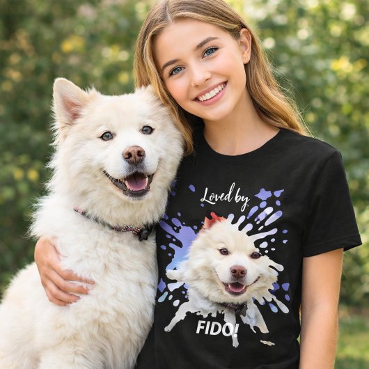 犬の写真 スプラッシュ 楽しい ユーモア 愛 Tシャツ