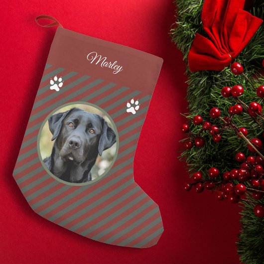 犬の写真 スモールクリスマスストッキング