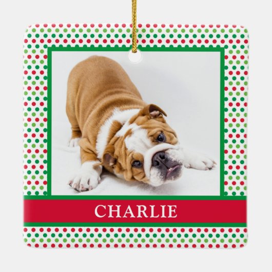 犬の写真 セラミックオーナメント (裏面)