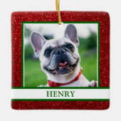 犬の写真 セラミックオーナメント (正面)