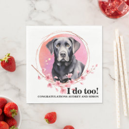 犬の写真 ブラックラブの結婚式 ナプキン スタンダードランチョンナプキン