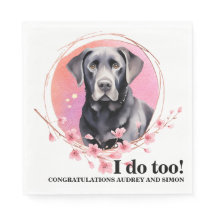 犬の写真 ブラックラブの結婚式 ナプキン