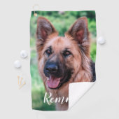 犬の写真 – ペット犬パパ犬の恋人 ゴルフタオル (インサイチュ)