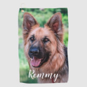 犬の写真 – ペット犬パパ犬の恋人 ゴルフタオル (正面)