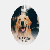 犬の写真 メタルオーナメント (正面左)