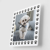 犬の写真，名前，私の友人，最高のポートプリント スクエア壁時計 (傾斜)