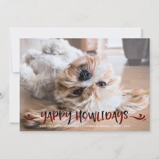 犬の写真 | YAPPY HOWLIDAYS |赤と黒のオーバーラ シーズンカード (正面)