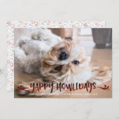 犬の写真 | YAPPY HOWLIDAYS |赤と黒のオーバーラ シーズンカード (正面/裏面)