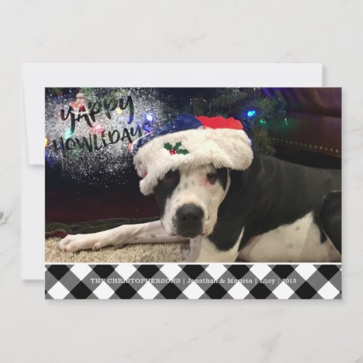 犬の写真 | YAPPY HOWLIDAYS | B&Wバッファローチェック シーズンカード (正面)
