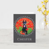 犬の写真TシャツD ペットギフト カード (黄色い花)