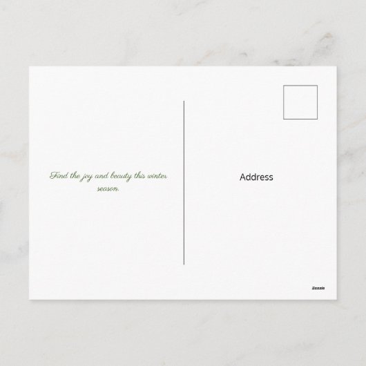 犬の冬のライトグリーティングクリスマスカード シーズンポストカード (裏面)