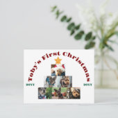 犬の初めてのクリスマスフォトツリーパーソナライズされた, Pet, シーズンポストカード (スタンド正面)