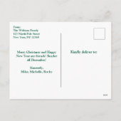 犬の初めてのクリスマスフォトツリーパーソナライズされた, Pet, シーズンポストカード (裏面)