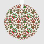 犬の初めてのクリスマスフォトポープリントレッド オーナメント (裏面)