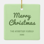 犬の初めてのクリスマスペットの子犬の写真の足跡 セラミックオーナメント (裏面)