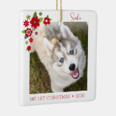 犬の初めてのクリスマス写真 セラミックオーナメント (右)