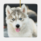 犬の初めてのクリスマス写真 セラミックオーナメント (裏面)