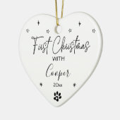 犬の初めてのクリスマス名前をカスタムすると写真 セラミックオーナメント (左)