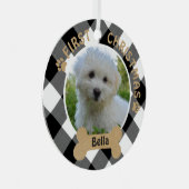 犬の初めてのクリスマス2面2写真 メタルオーナメント (正面右)