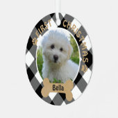 犬の初めてのクリスマス2面2写真 メタルオーナメント (正面左)
