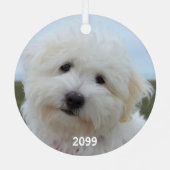 犬の初めてのクリスマス2面2写真 メタルオーナメント (裏面)