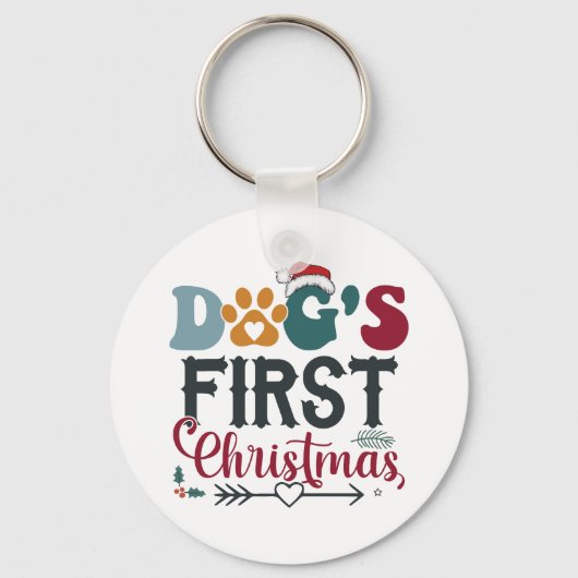 犬の初めてのクリスマス キーホルダー (正面)