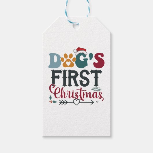 犬の初めてのクリスマス ギフトタグ (正面)