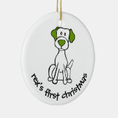 犬の初めてのクリスマス セラミックオーナメント (右)