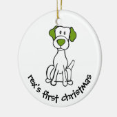 犬の初めてのクリスマス セラミックオーナメント (左)