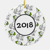 犬の初めてのクリスマス セラミックオーナメント (裏面)