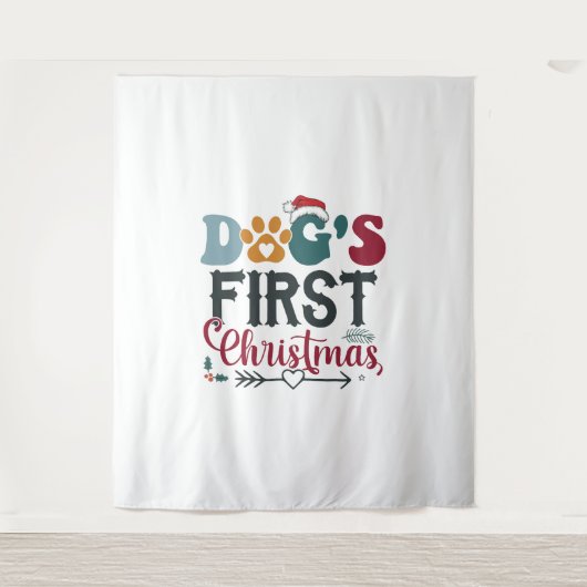 犬の初めてのクリスマス タペストリー (正面)